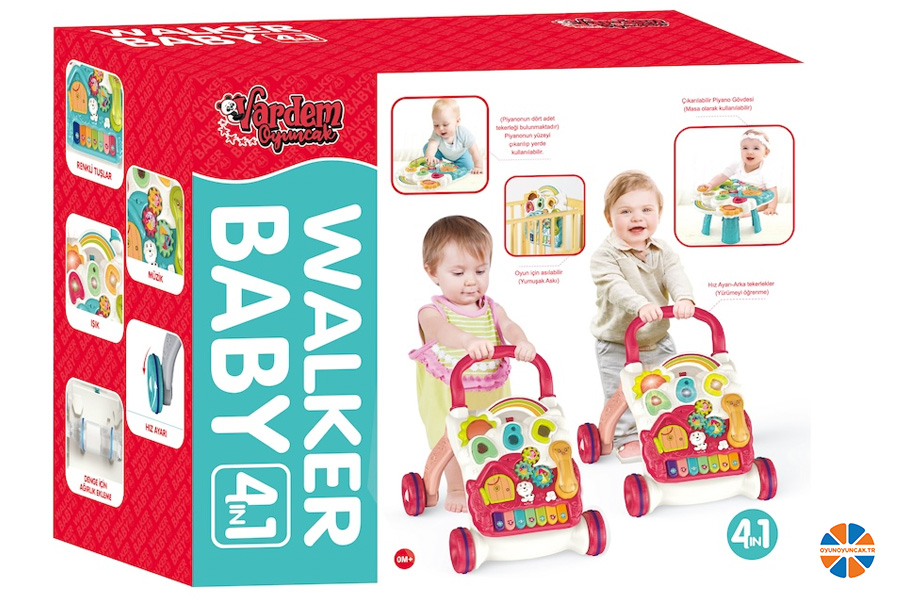 oyunoyuncak.tr - VARDEM PİYANOLU 4 İN 1 BEBEK YÜRÜTECİ